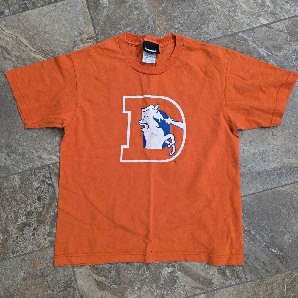 Reebok Orange Youth L Denver Broncos Short Sleeve Tee NFL